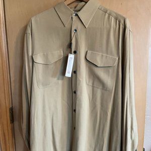 Axis Men's 100% Silk Long Sleeve Shirt, Size Large, NWT